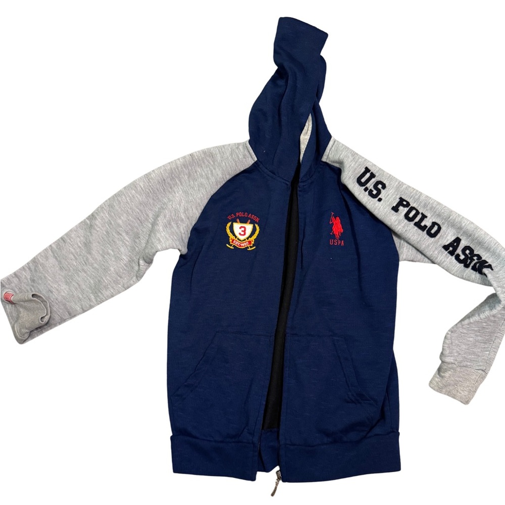 U.S. Polo Assn. Navy and Gray Kids Hoodie